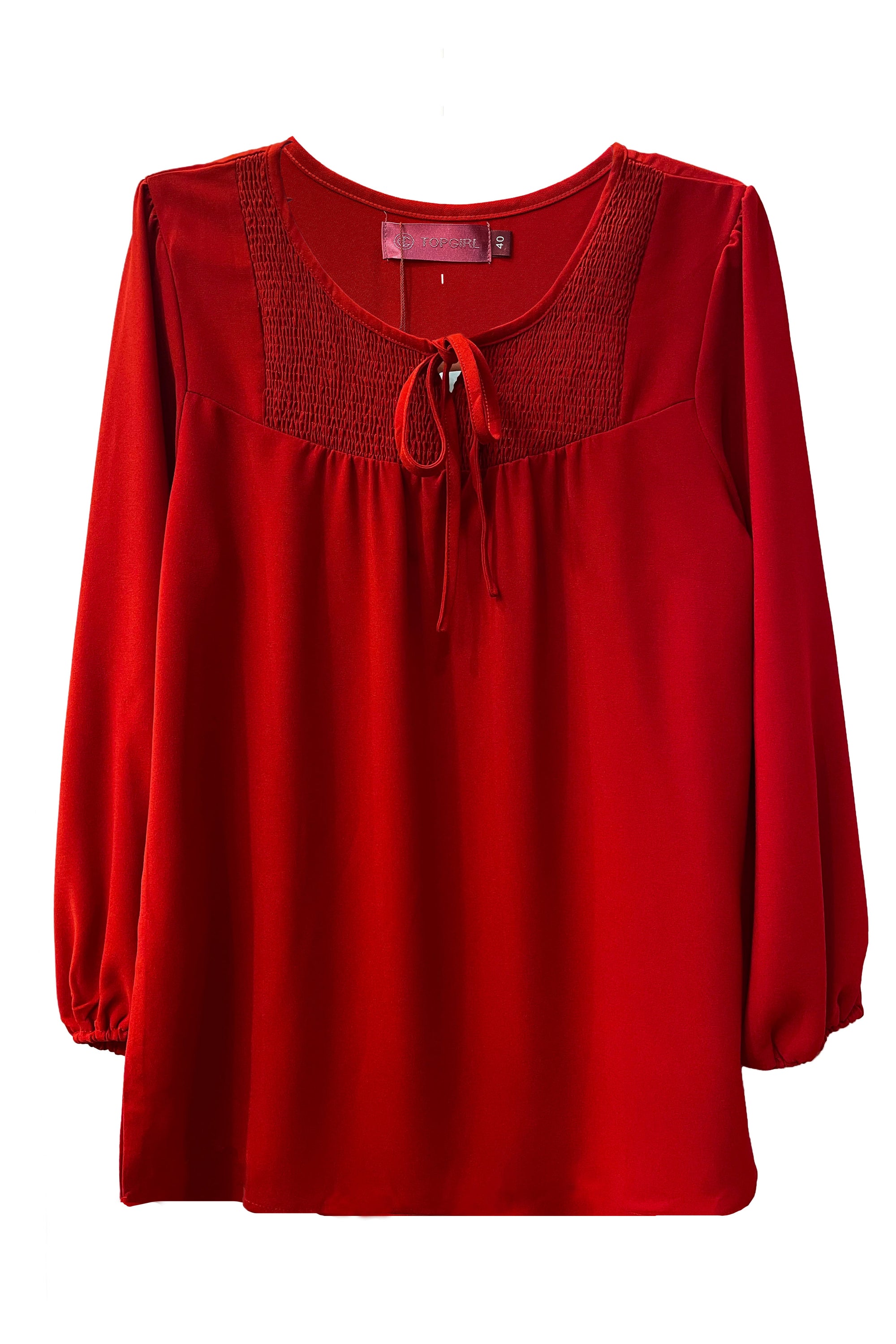 Ribbon Knot Blouse - Red