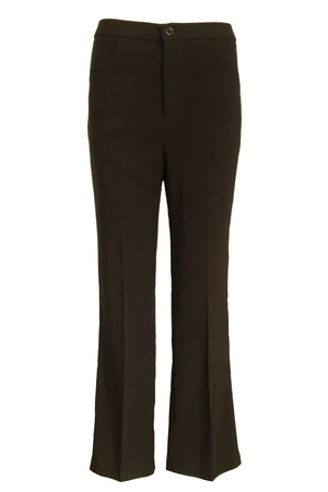 Stretchable Straight Cut Office Pants - Brown
