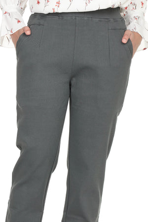 New Pant without Zipper (Thicker Material)- Grey