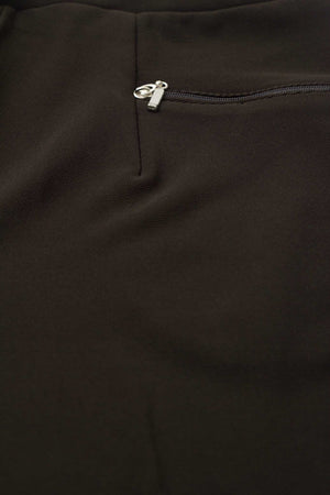 Plain Pants with Zipper Pocket - Brown