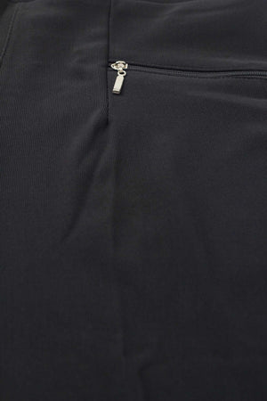 Plain Pants with Zipper Pocket - Black