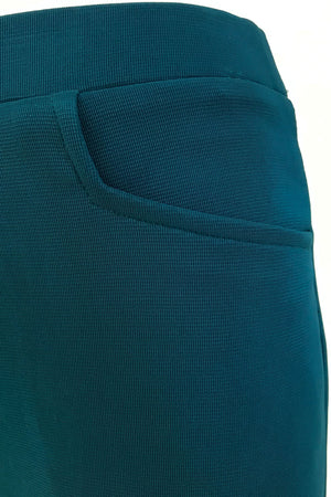 Straight Cut Plain Pants - Turquoise