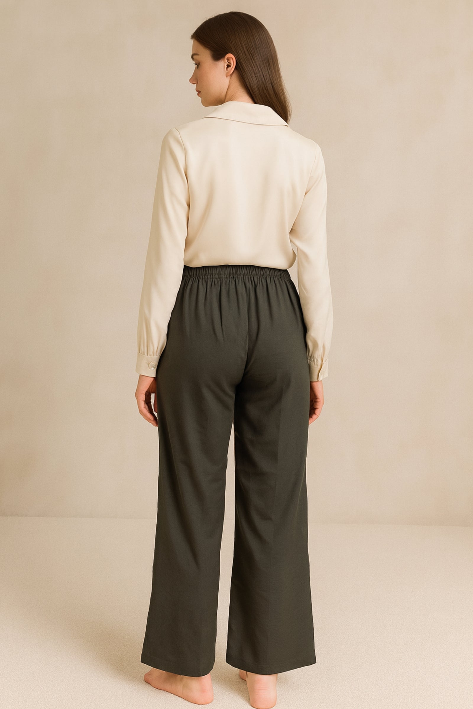 Cotton Linen Long Pants - Grey