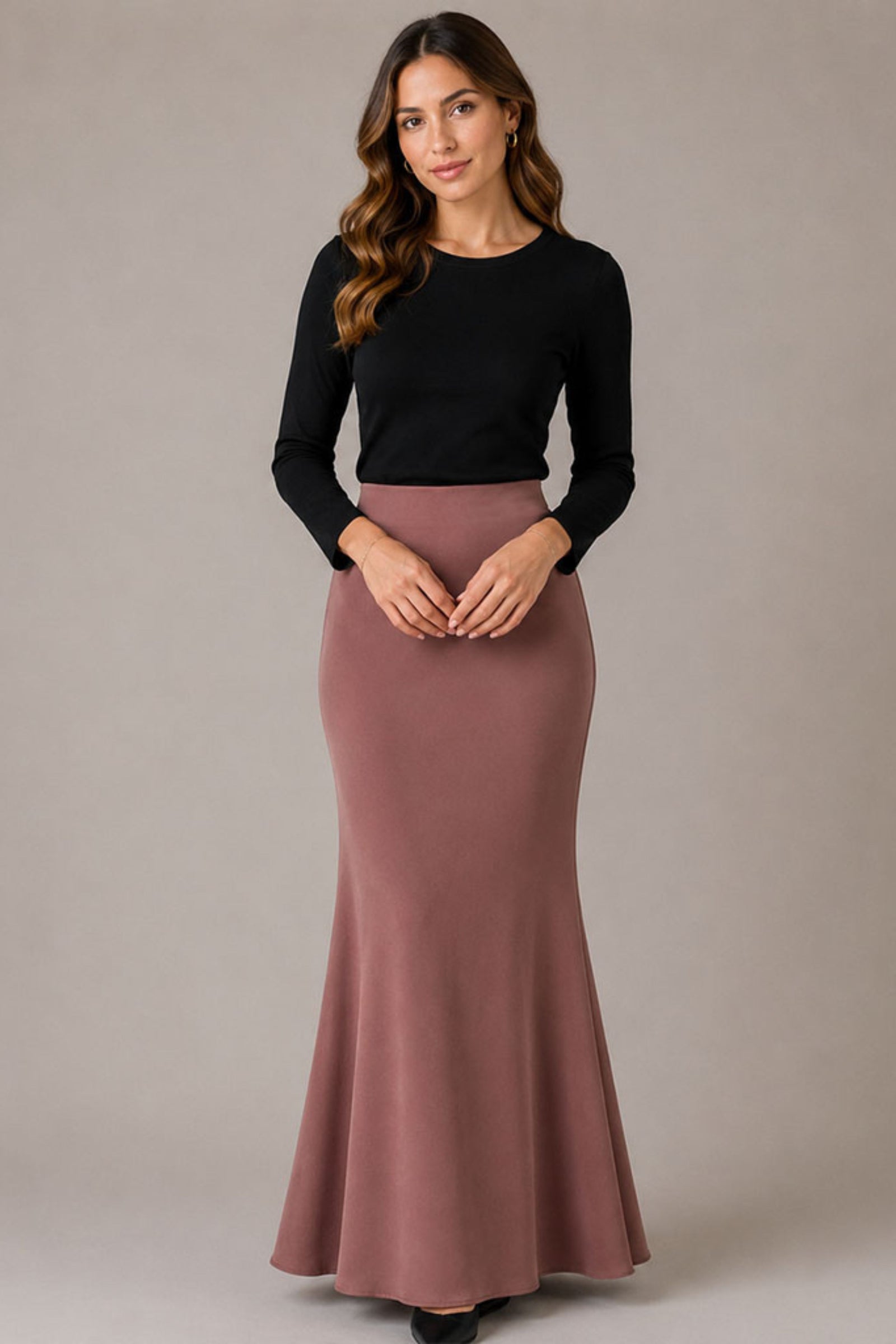 Plain Skirt Duyung - Peach
