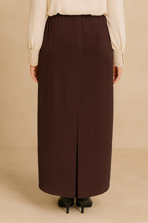 Office Skirt (Skirt Susun Belakang) - Brown