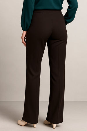Stretchable Boot Cut Office Pants - Brown