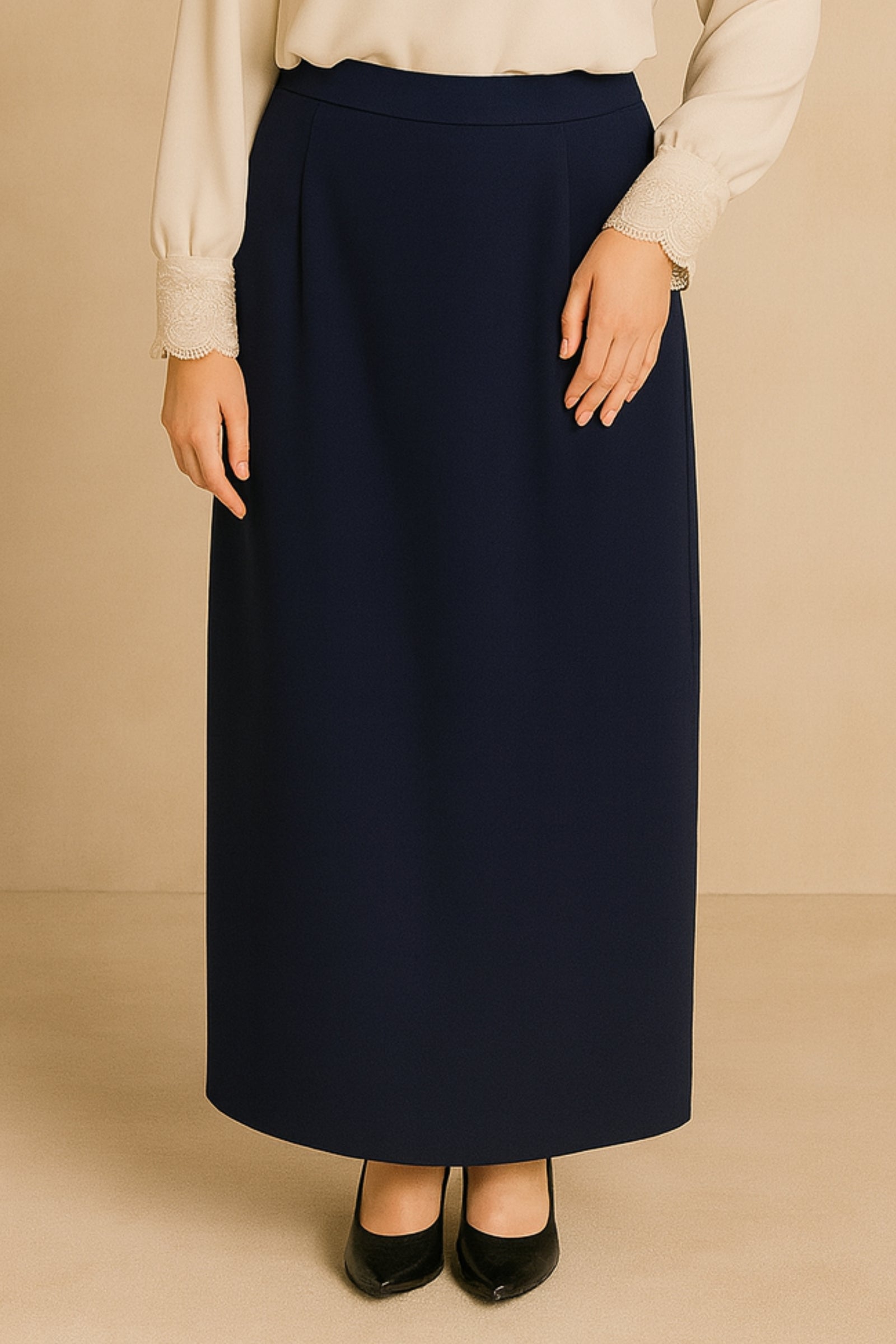 Office Skirt (Skirt Susun Belakang) - Blue
