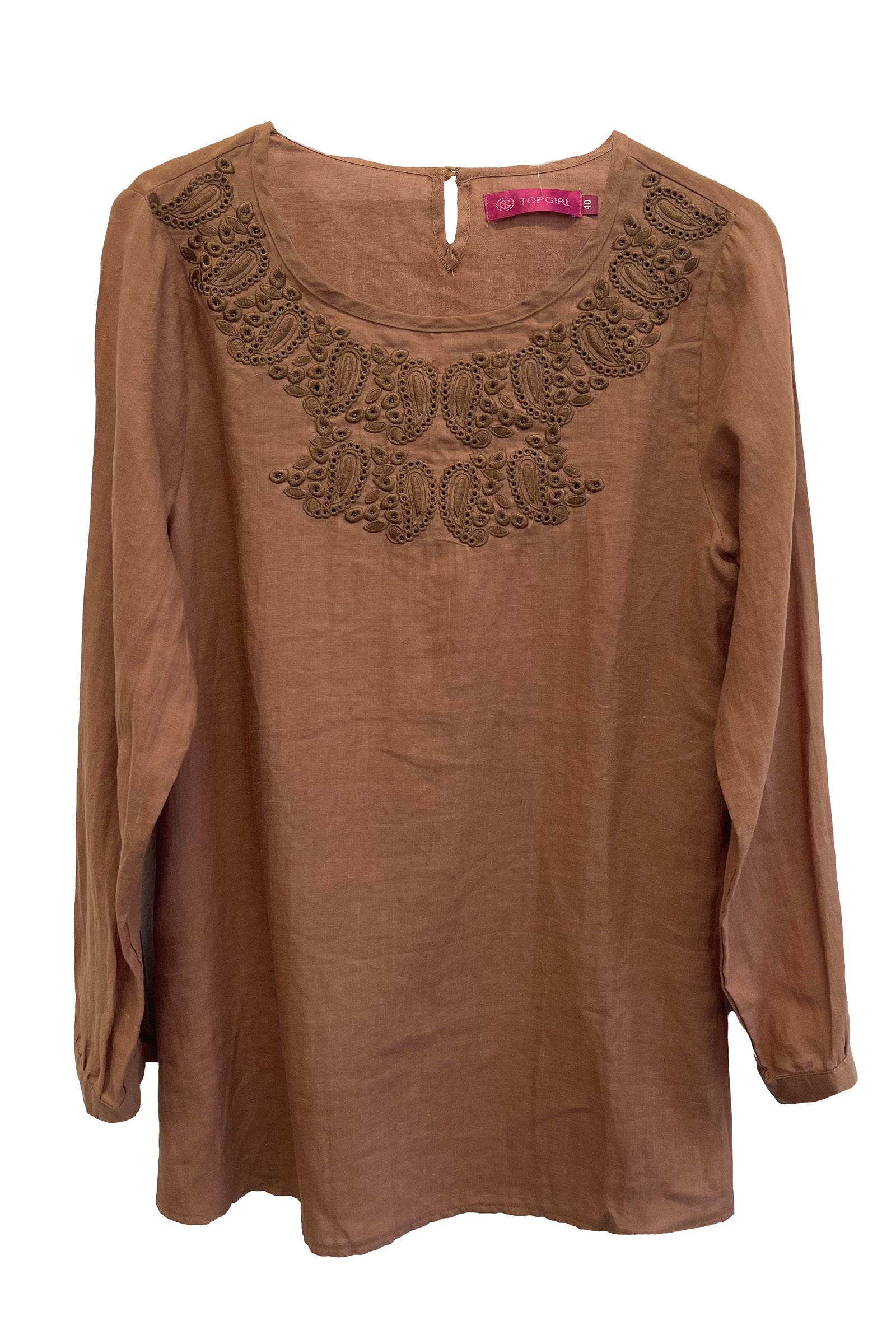 Samosa Embroidery Linen Blouse