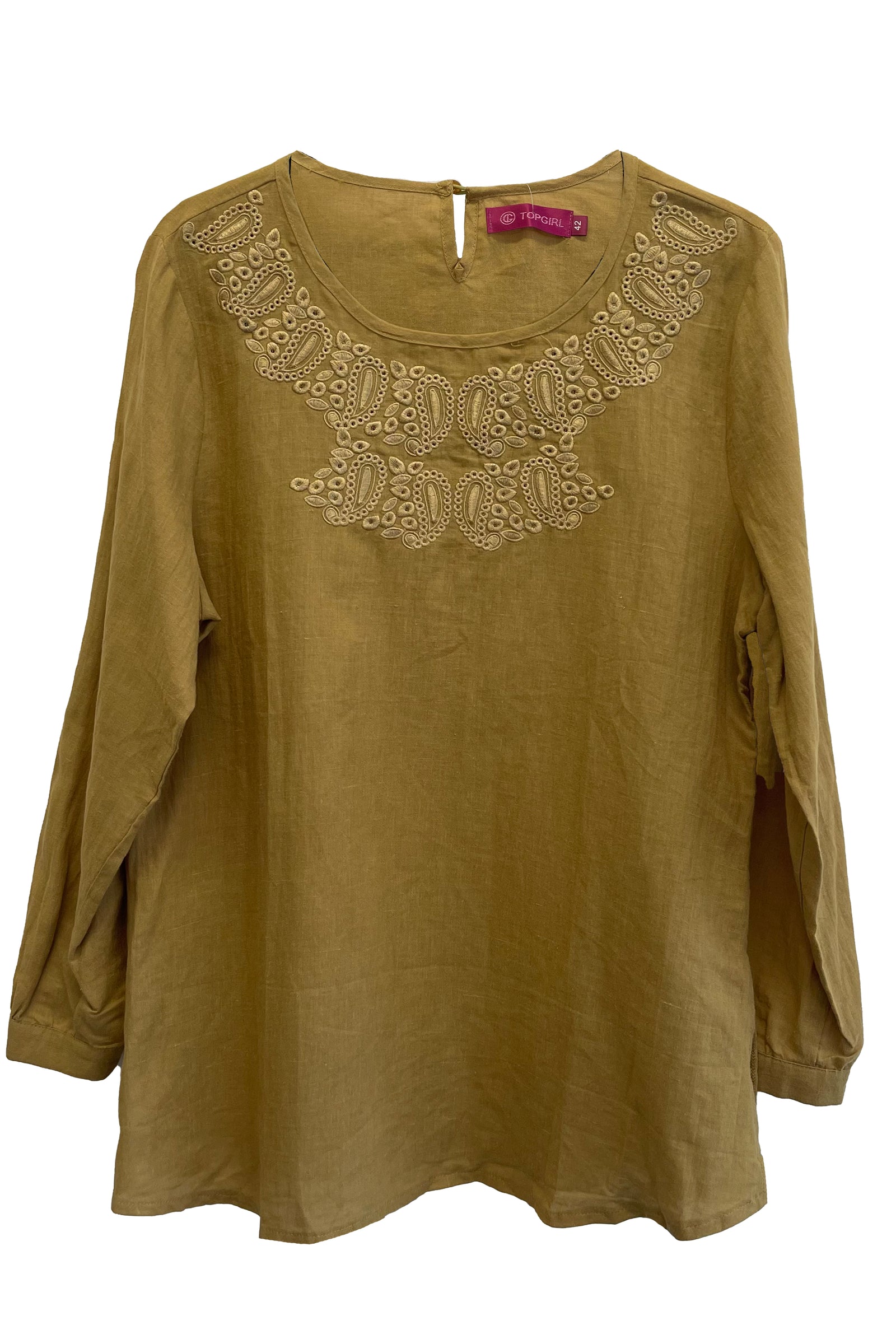 Samosa Embroidery Linen Blouse