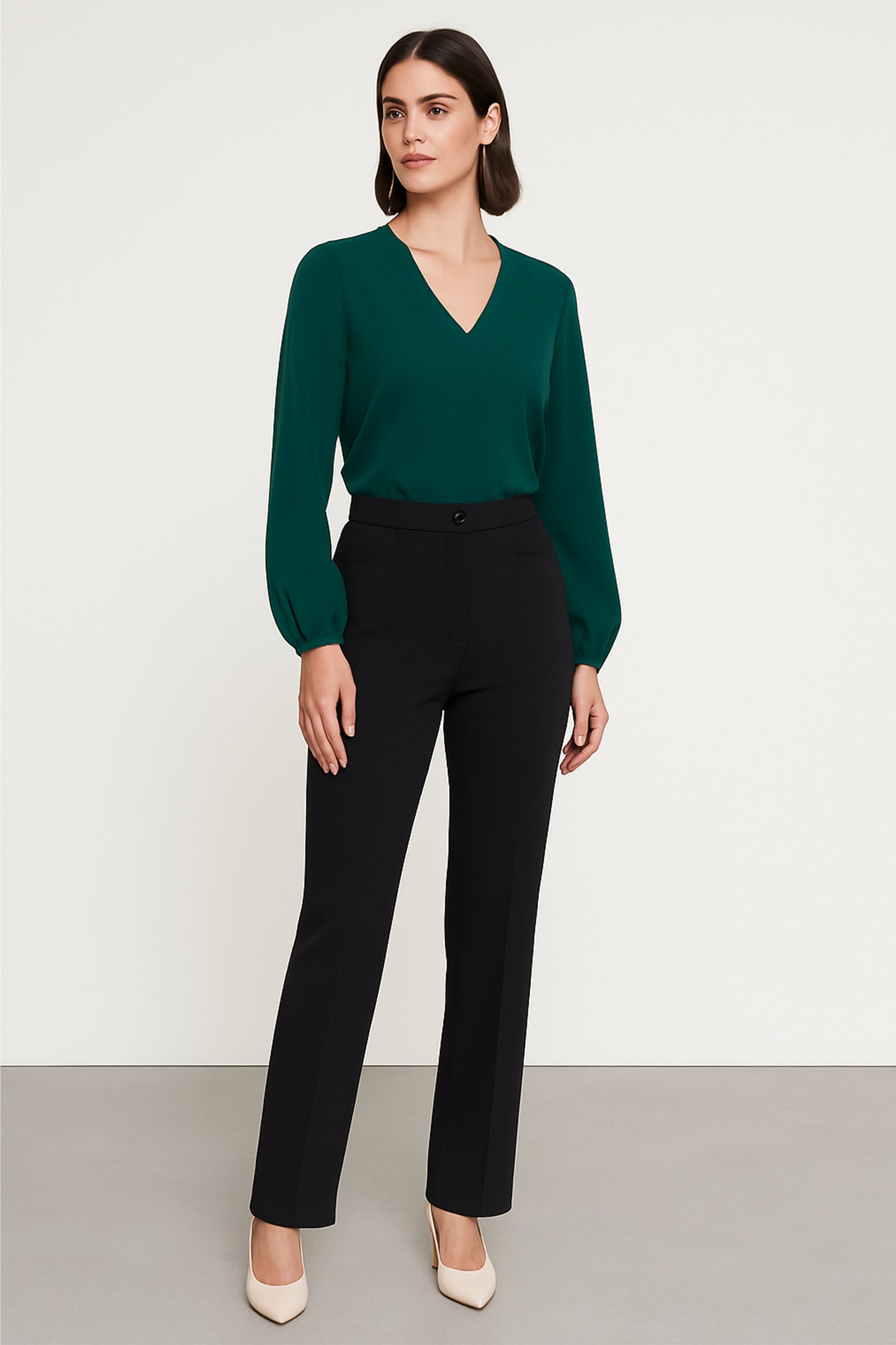 Stretchable Boot Cut Office Pants - Black