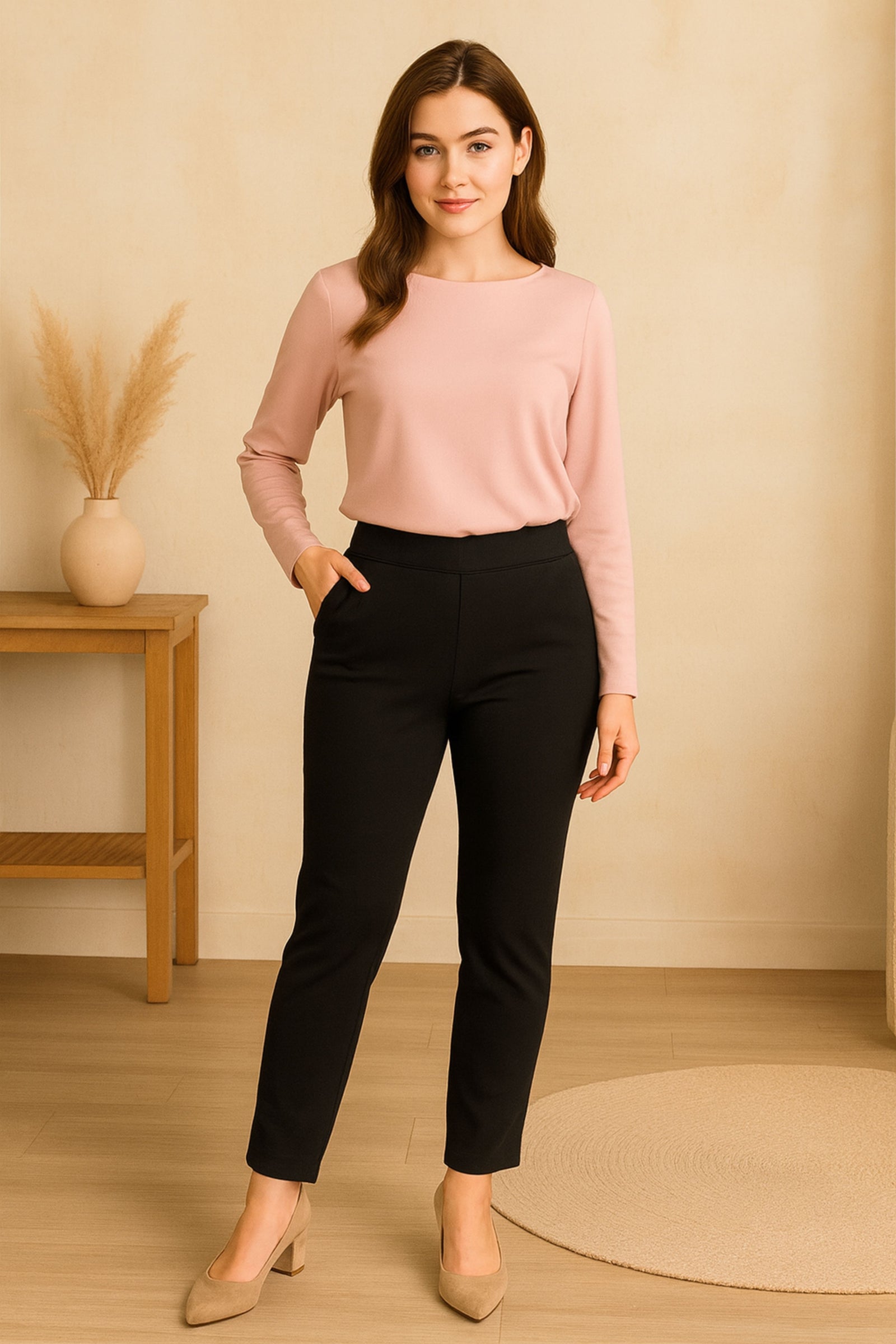 Stretchable Pant without Zipper - Black