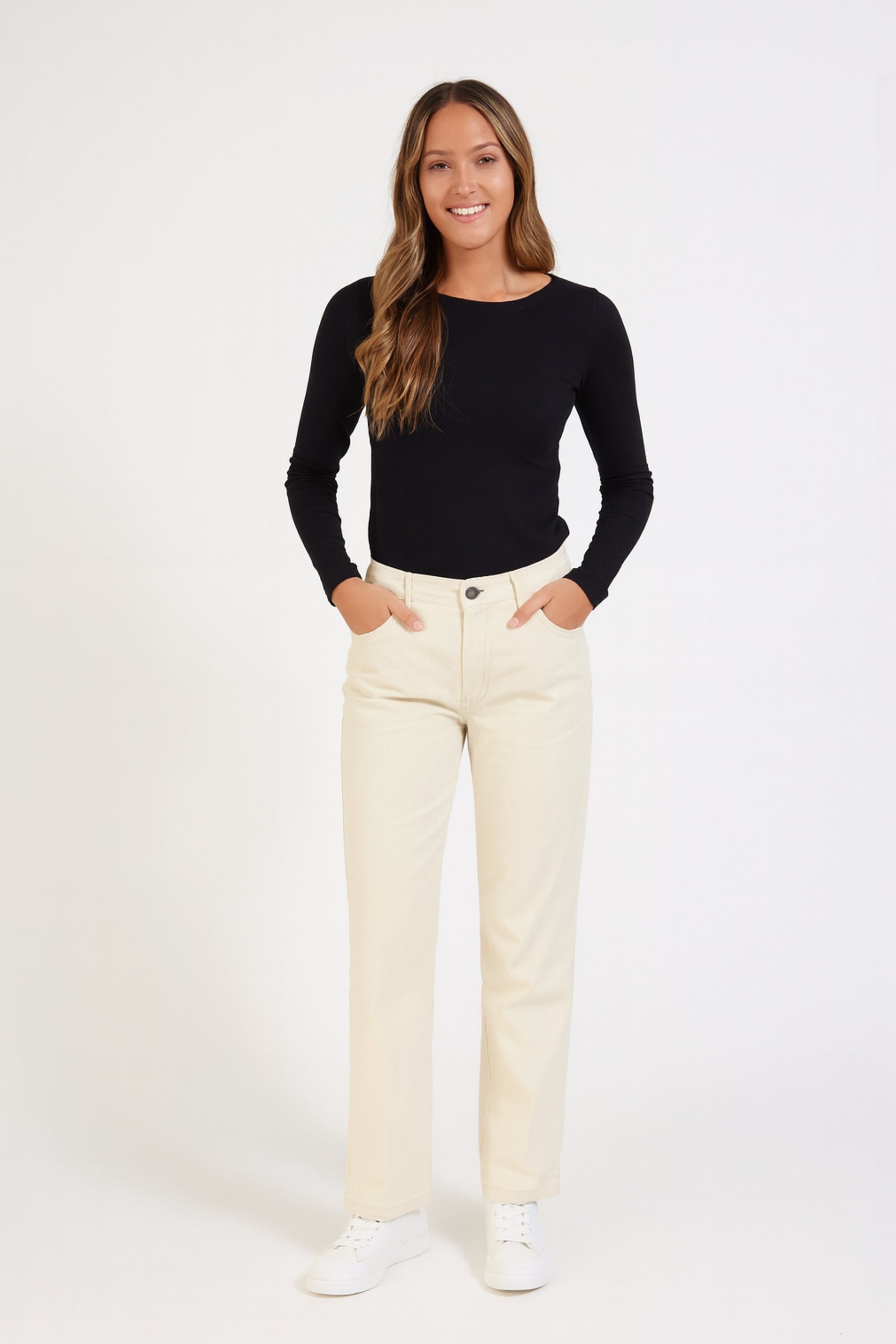 Cotton Jeans - Cream