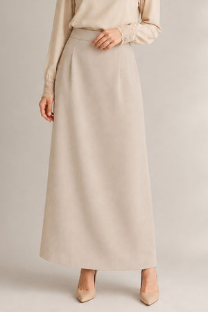 Office Skirt (Skirt Susun Belakang) - Khaki