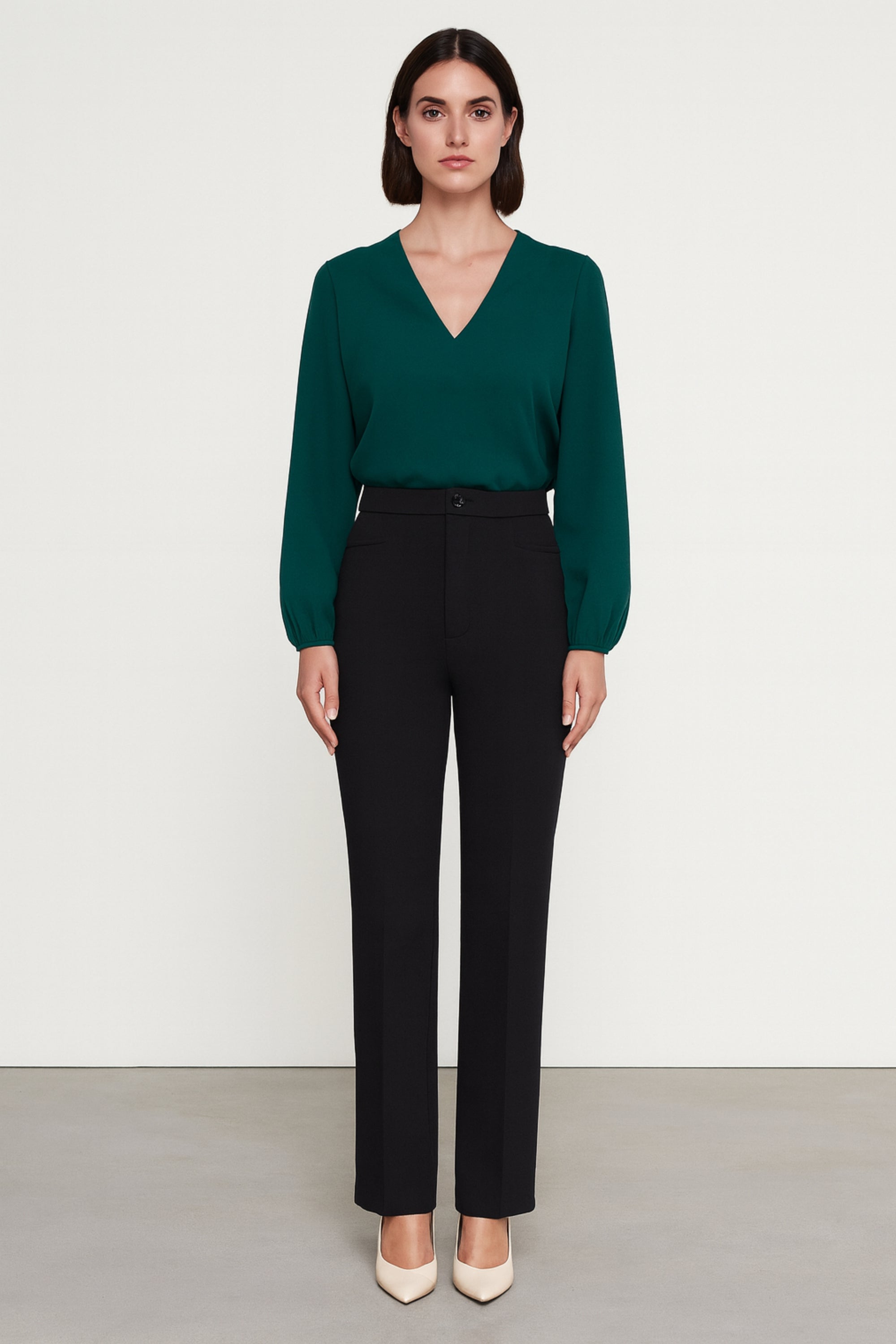 Stretchable Boot Cut Office Pants - Black