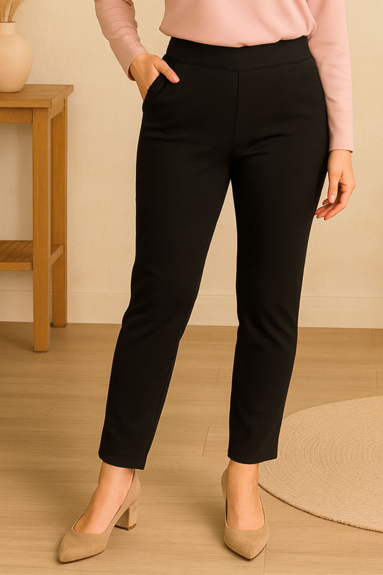 Stretchable Pant without Zipper - Black