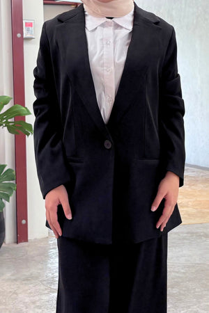 1 Button Office Blazer - Black (New)