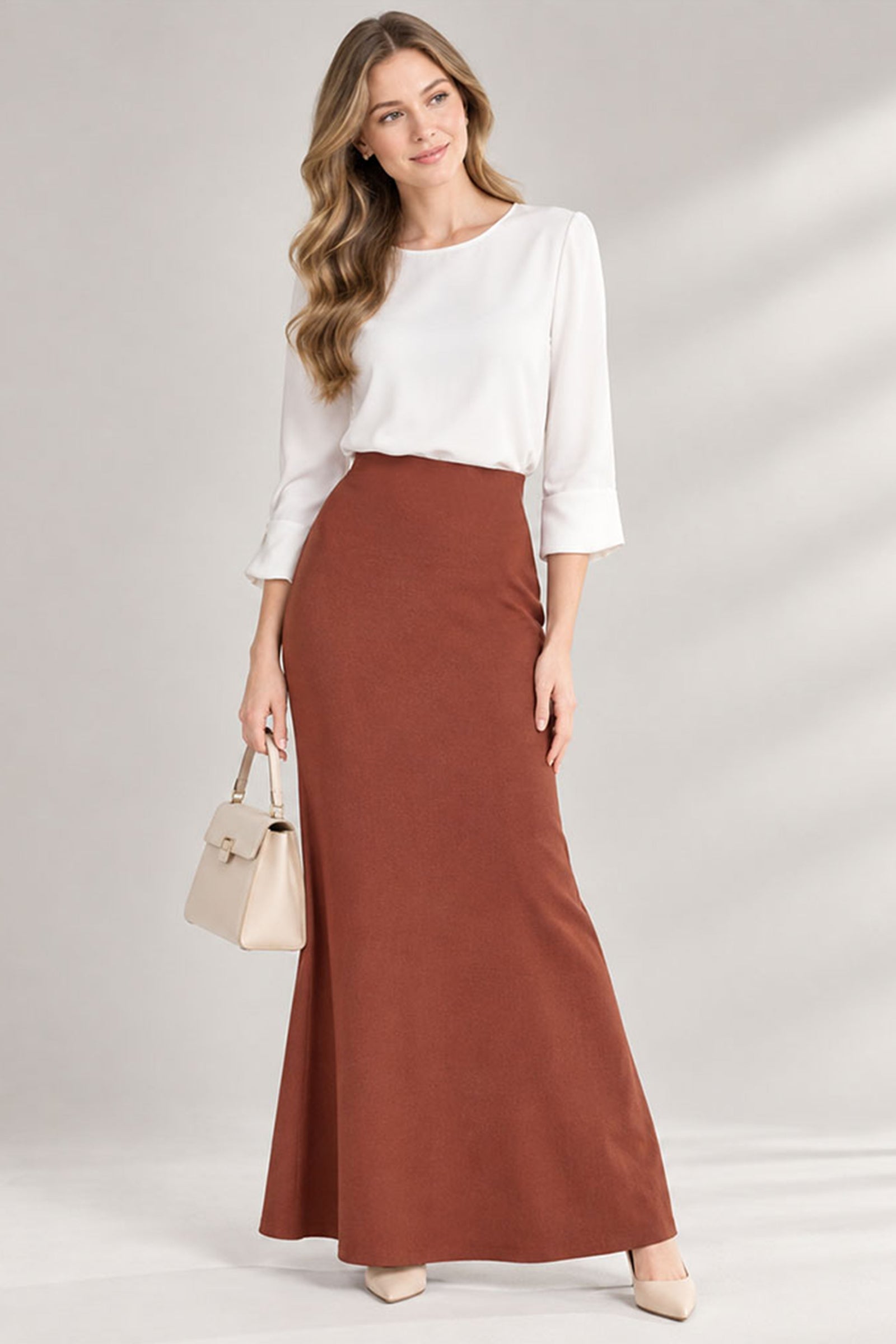 Plain Skirt Duyung - Dull Orange