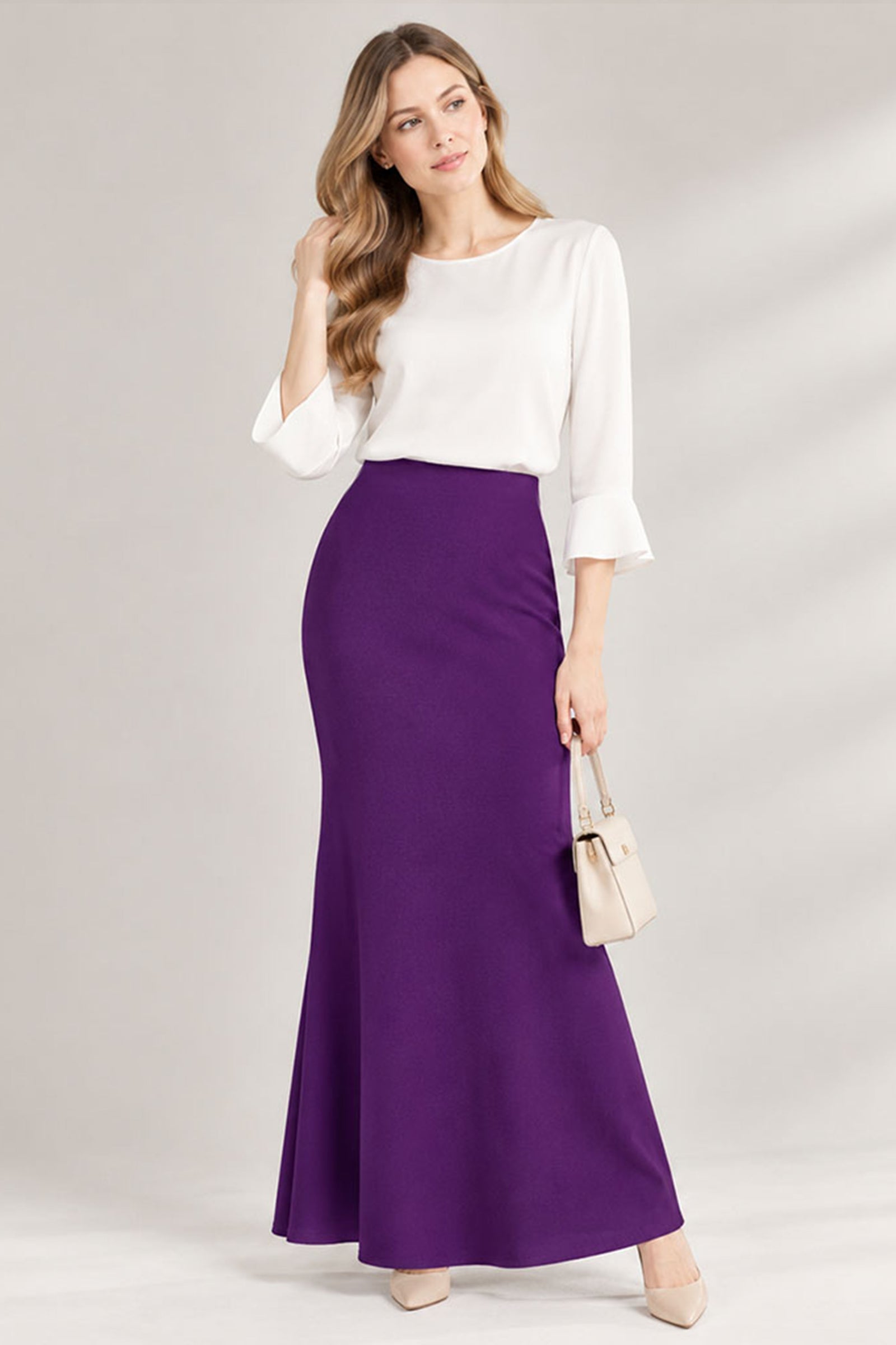 Plain Skirt Duyung - Purple