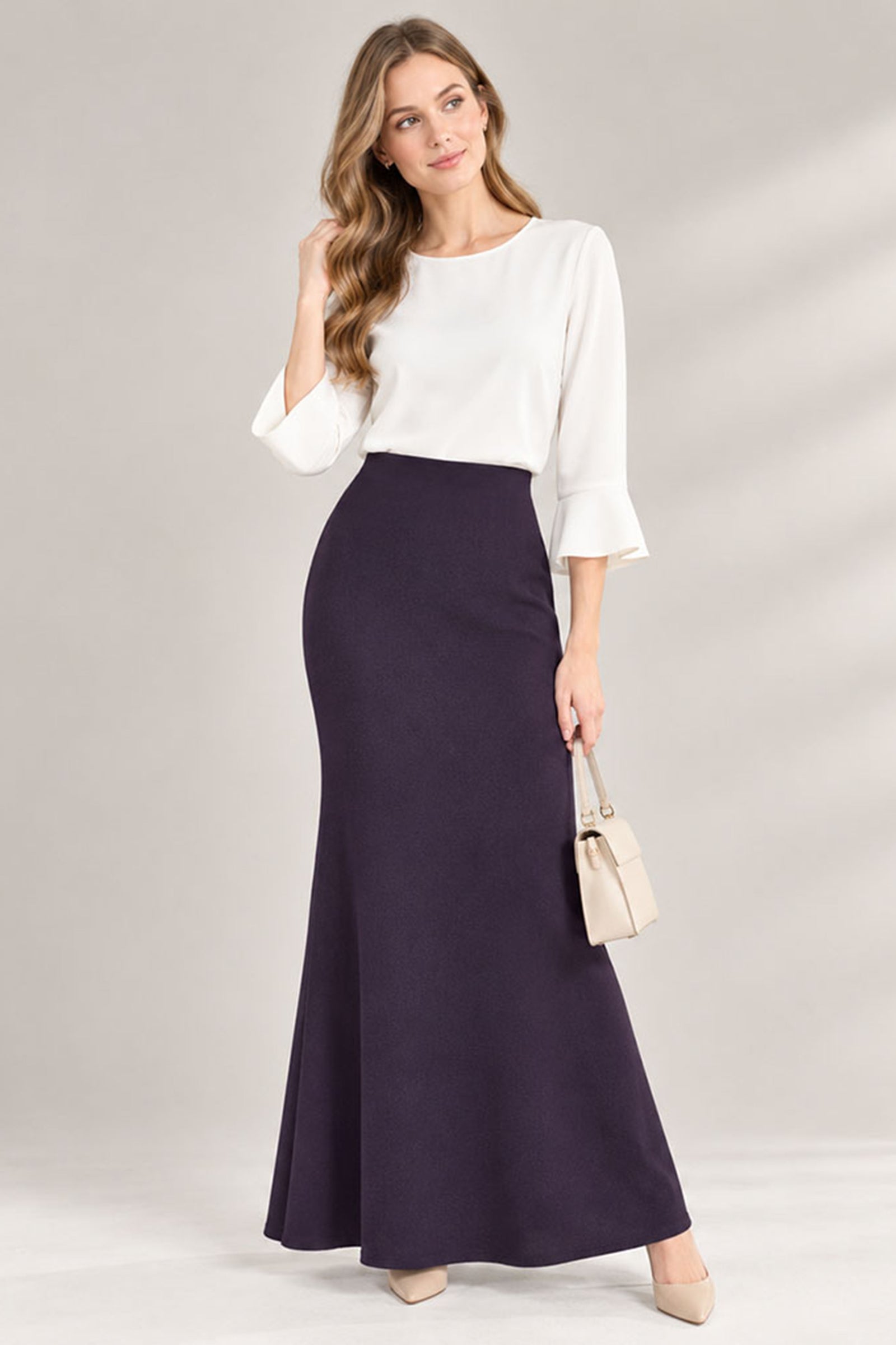 Plain Skirt Duyung - Dark Purple