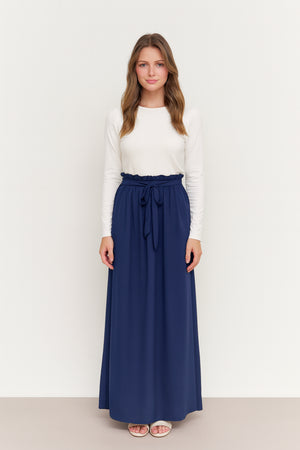 Ruby Chiffon Skirt - Dark Blue