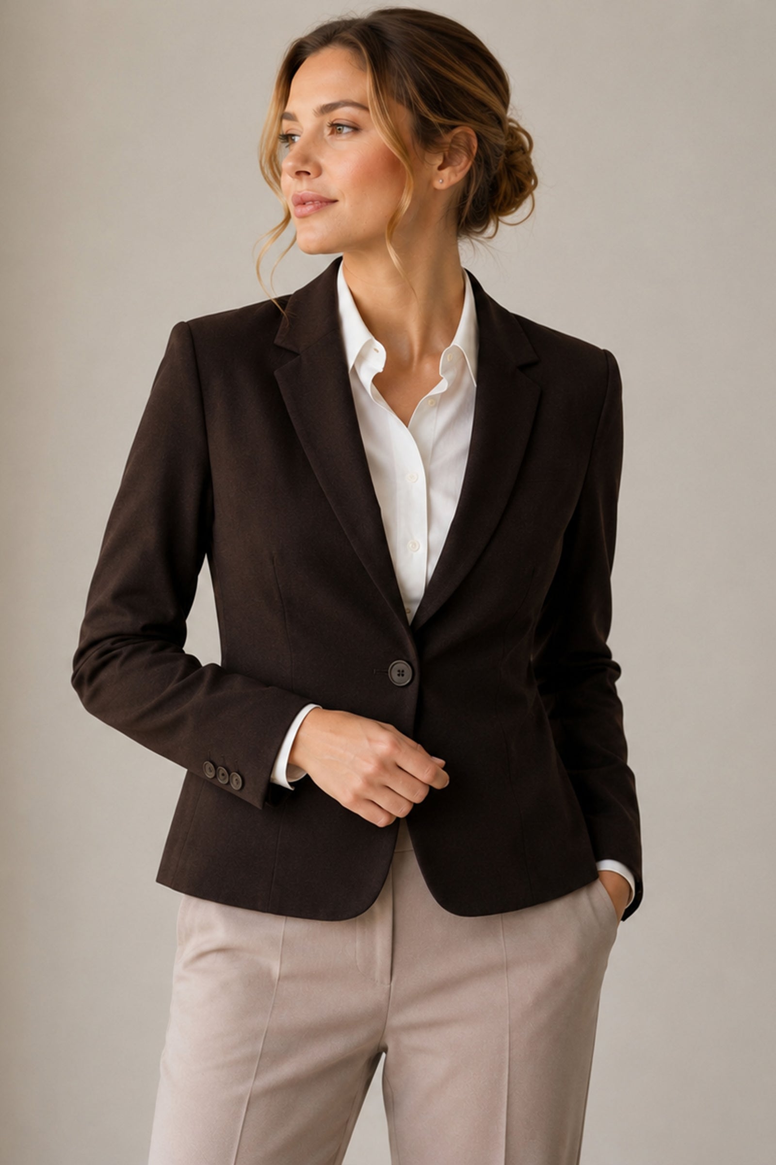 Office Blazer - Dark Brown