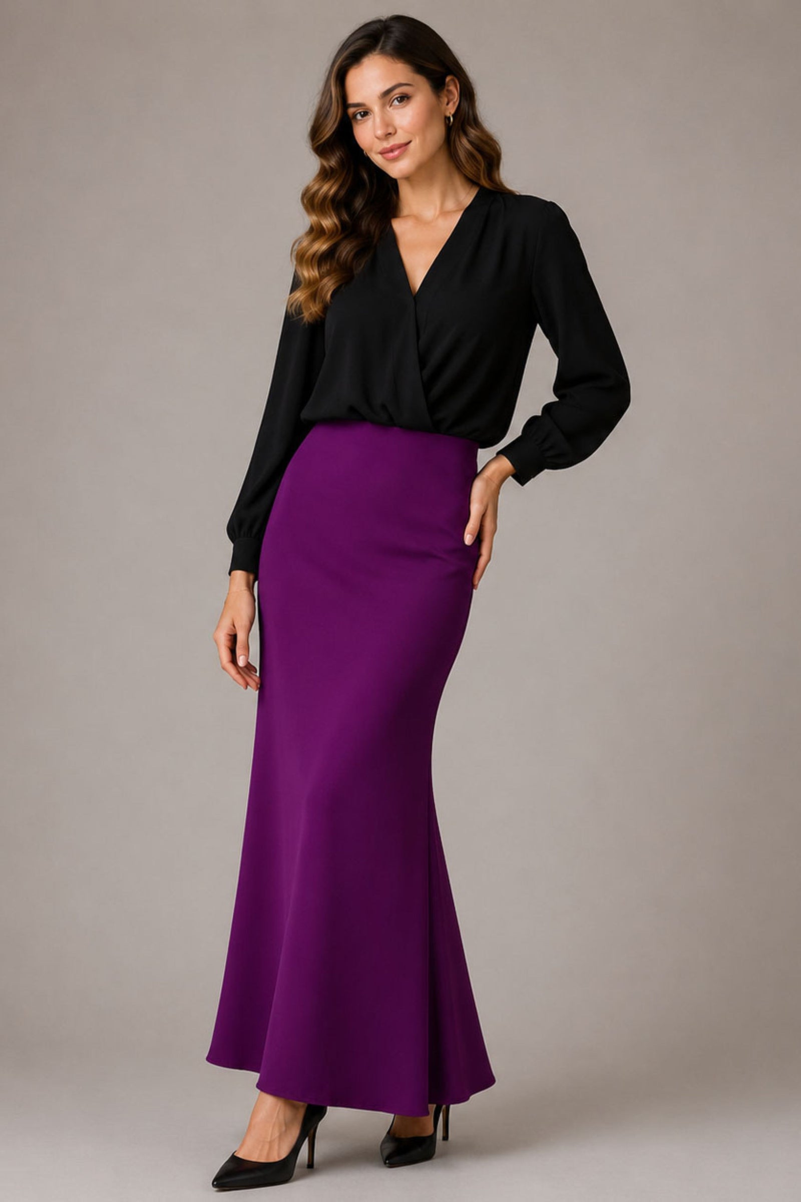 Plain Skirt Duyung - Purple
