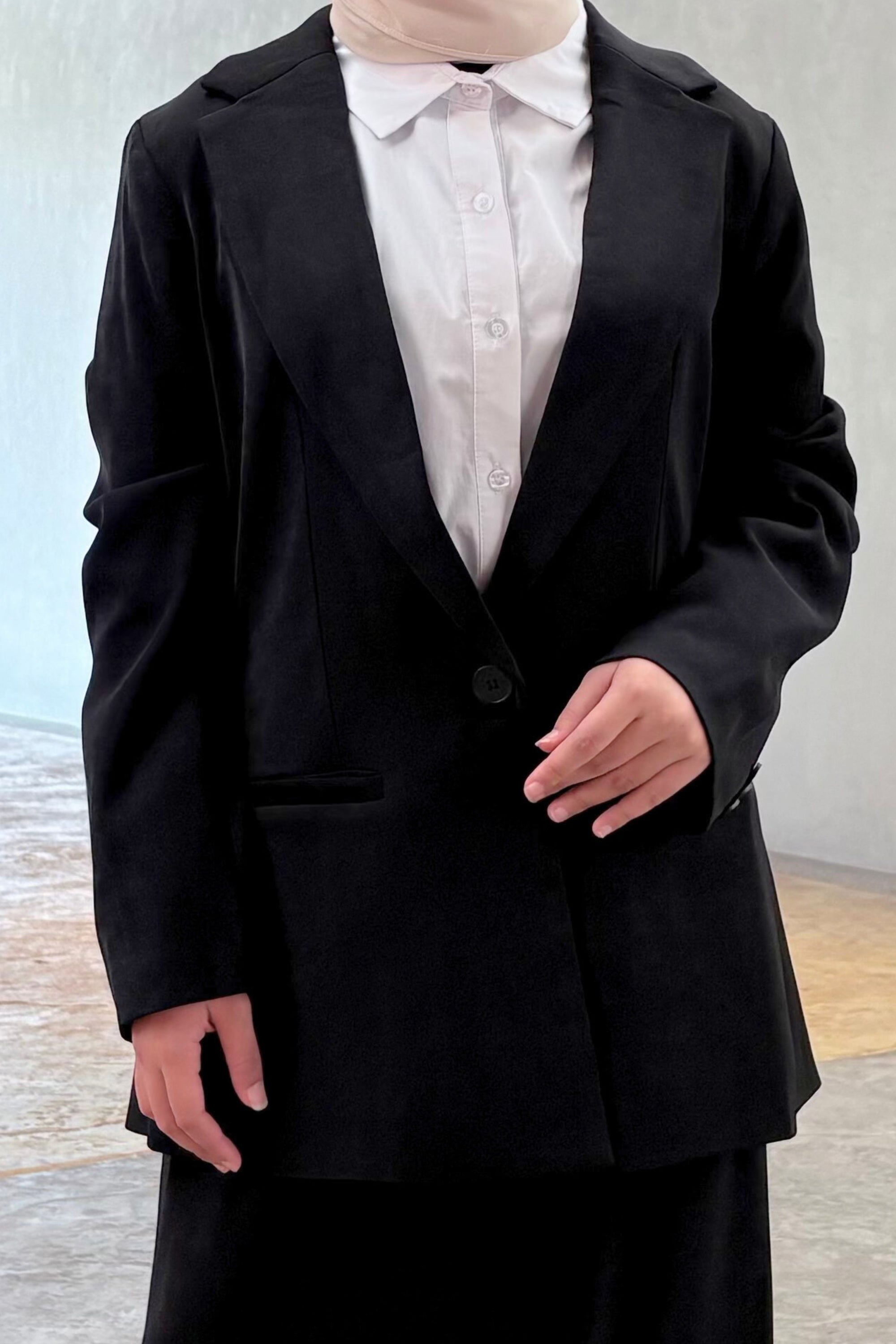 1 Button Office Blazer - Black (New)