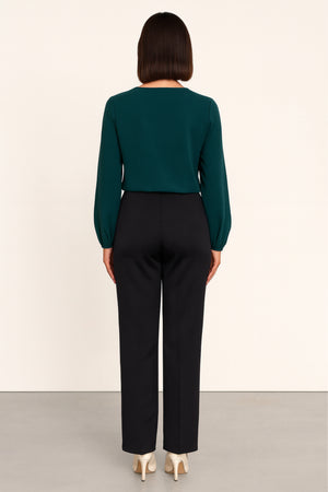 Stretchable Boot Cut Office Pants - Black