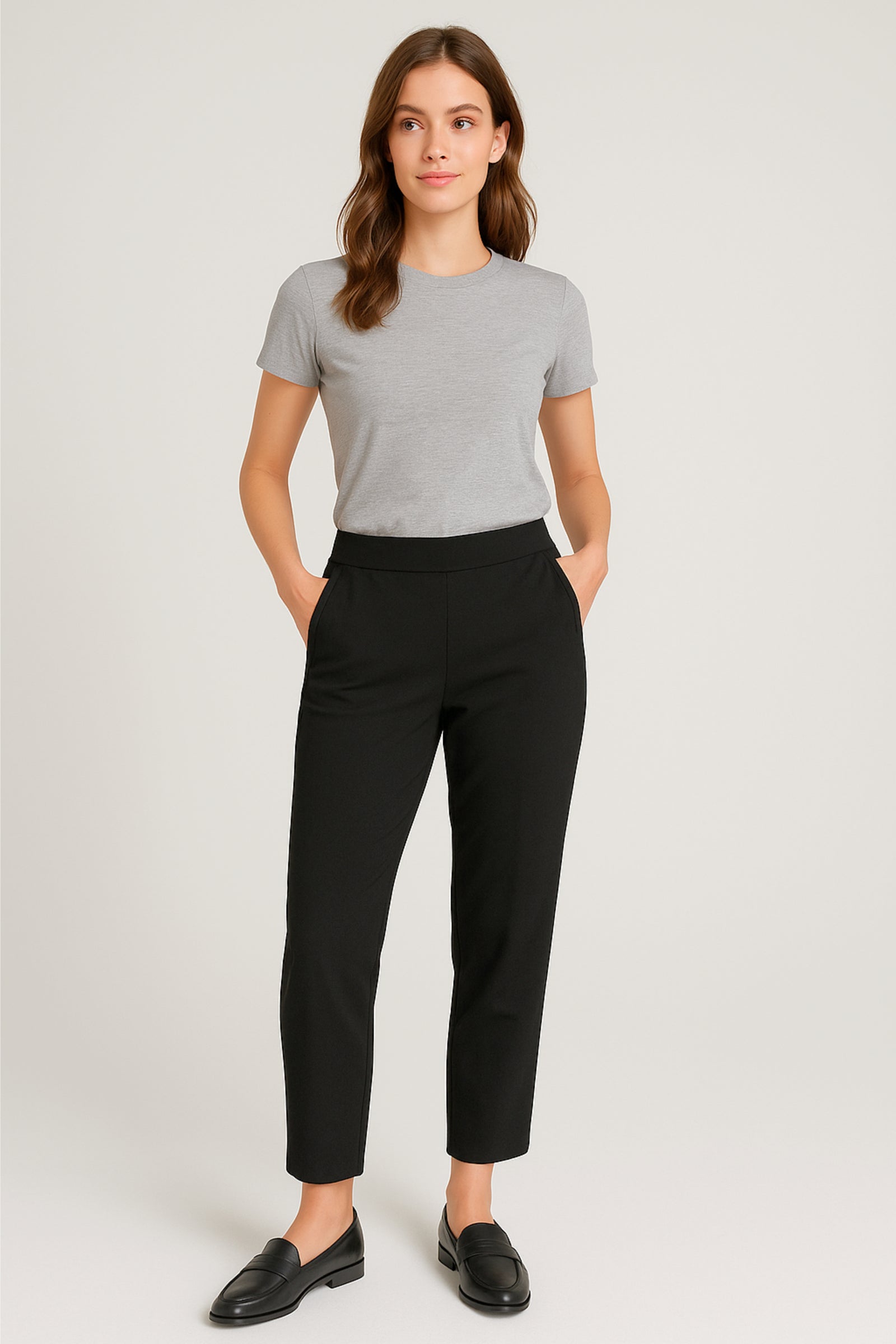 Stretchable Office Pants without Zipper - Black