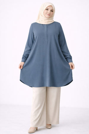Zipper Long Blouse