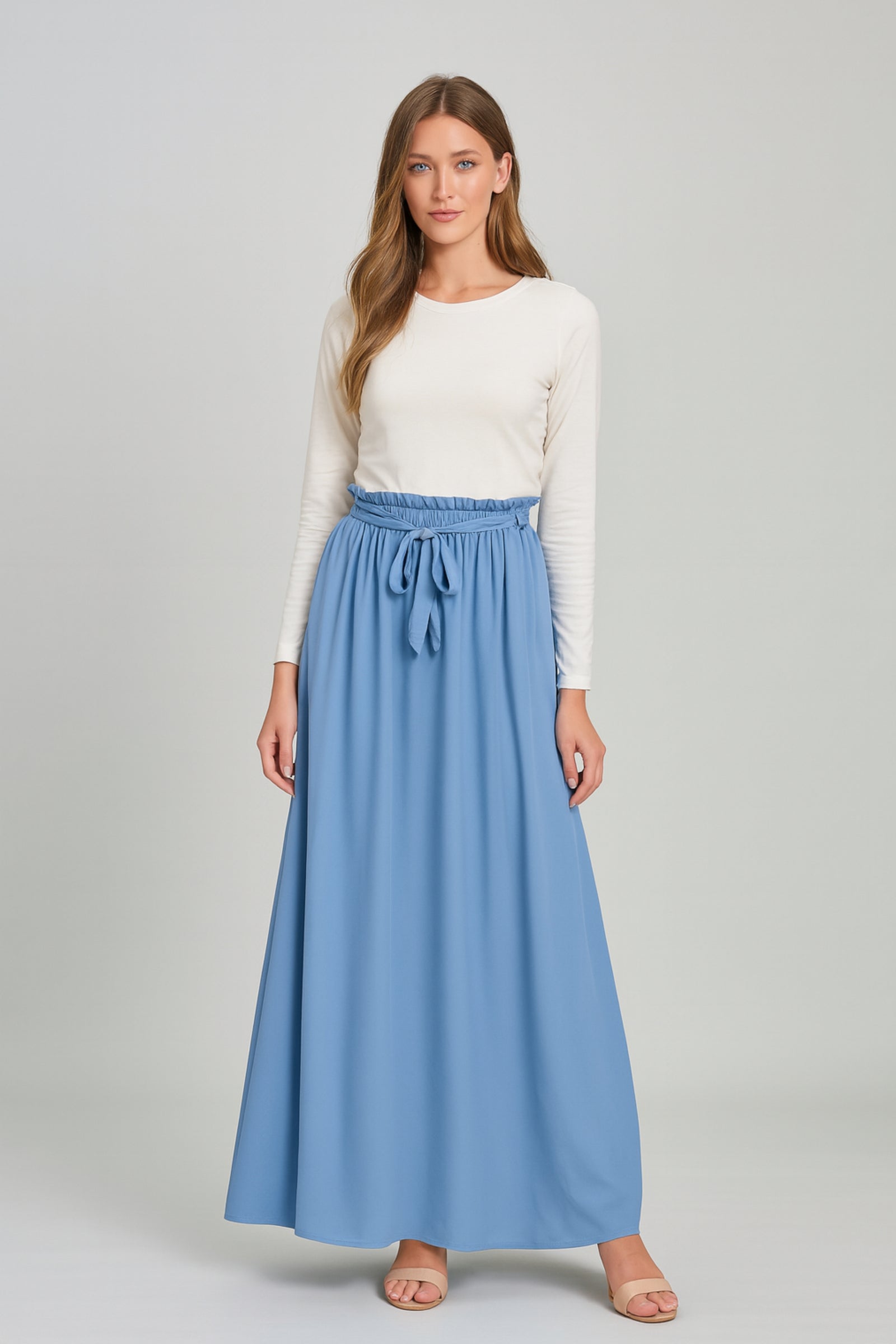 Ruby Chiffon Skirt - Light Blue