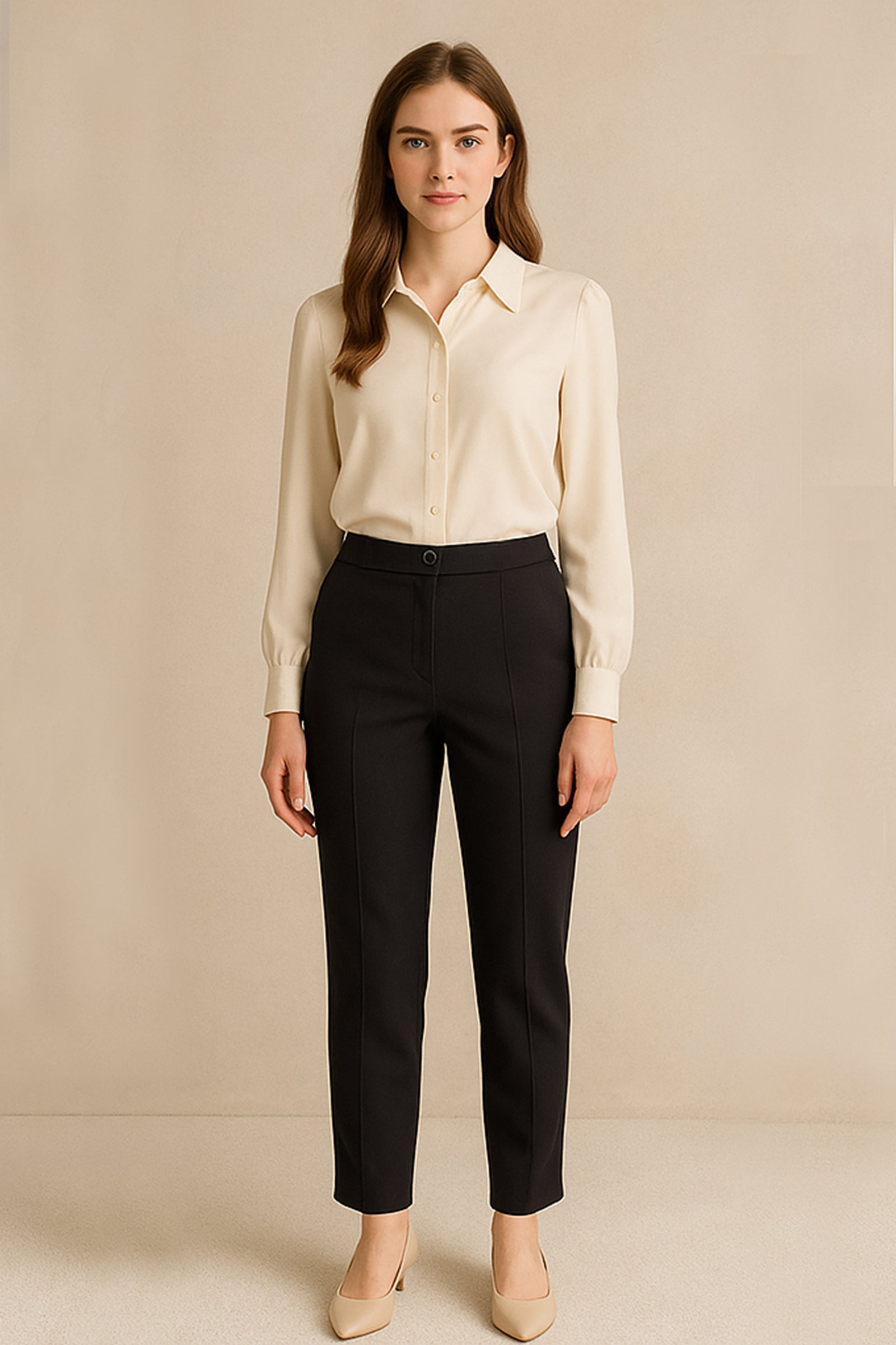Lana Slim Straight Cut Pant - Black