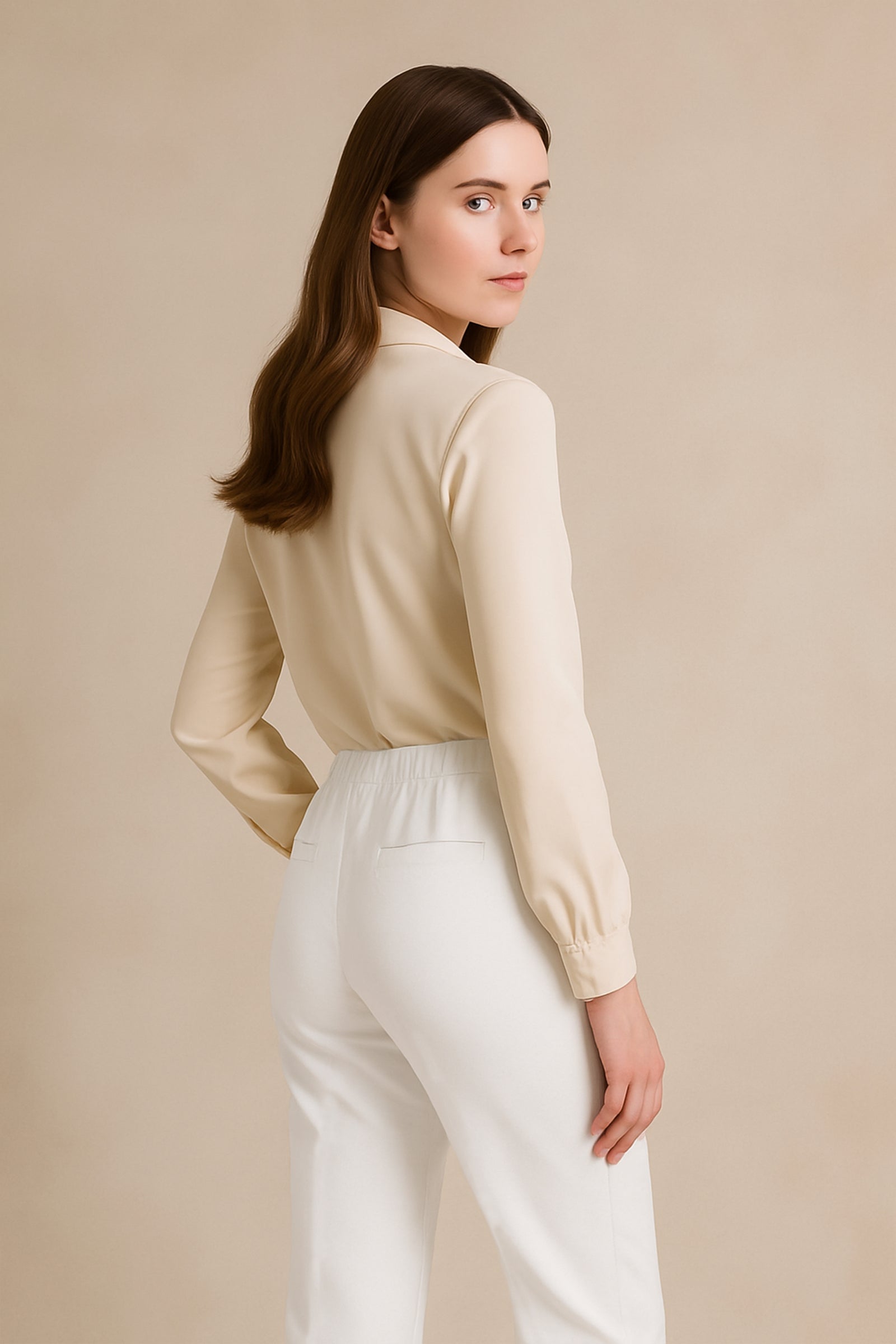 Lana Slim Straight Cut Pant - White