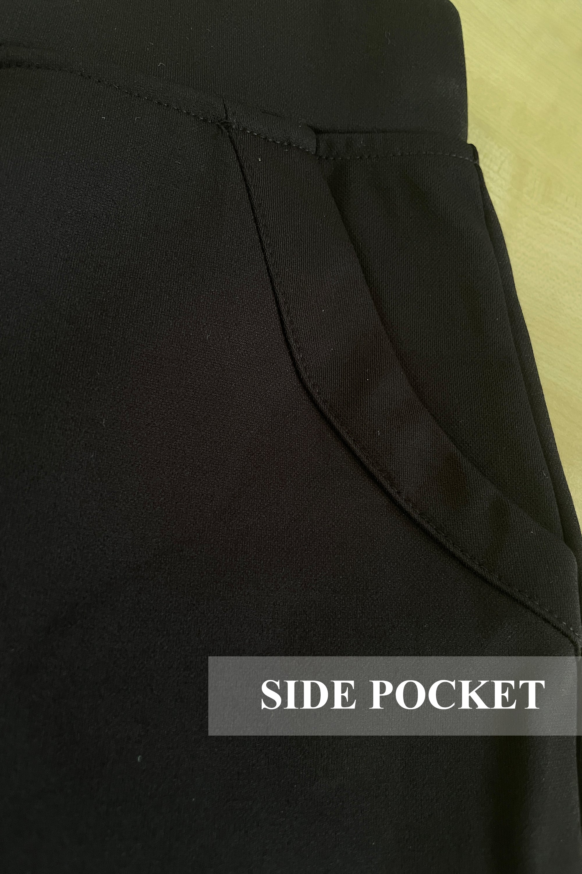 Stretchable Pant without Zipper - Black - TOPGIRL