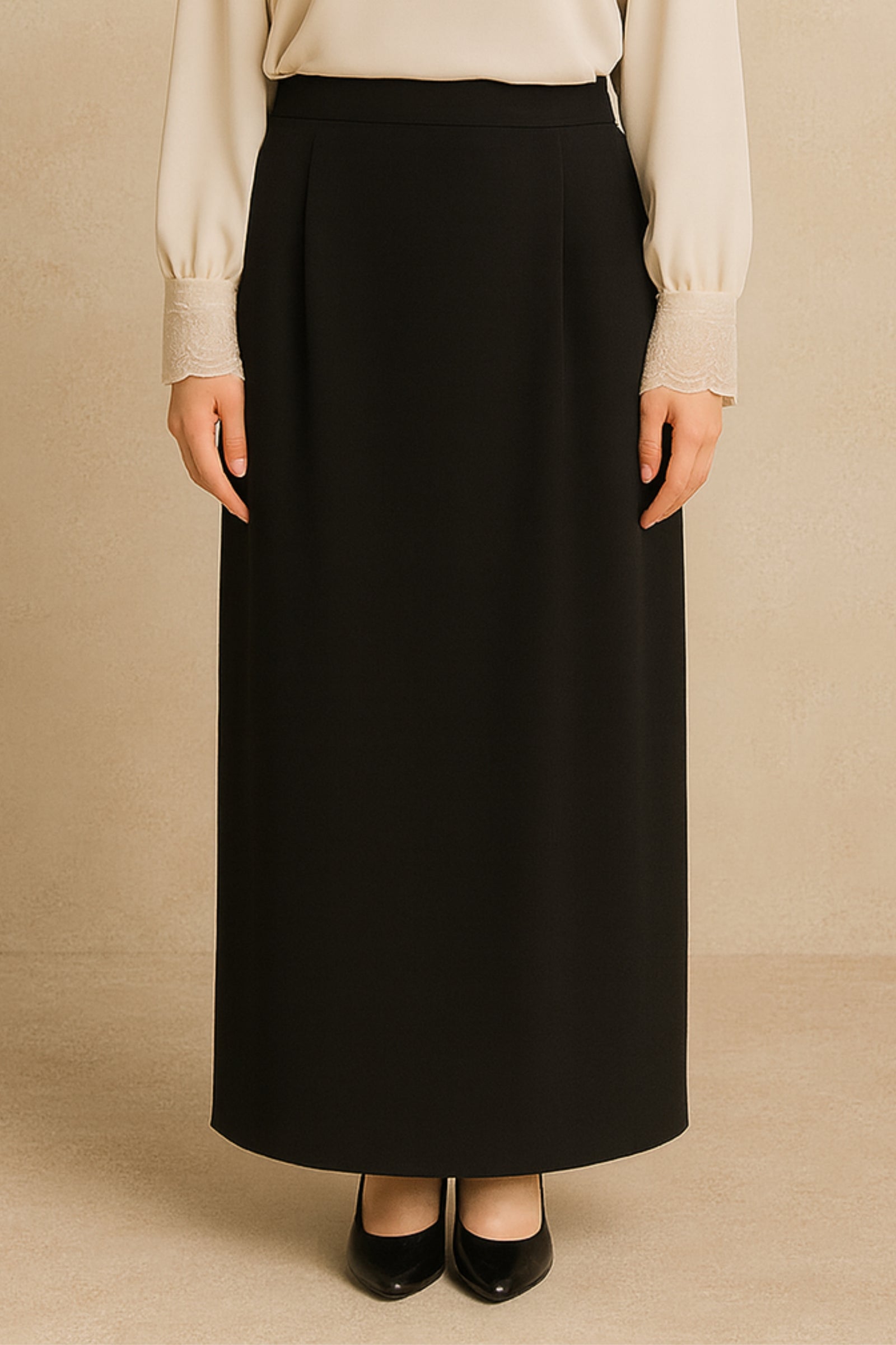 Office Skirt (Skirt Susun Belakang) - Black