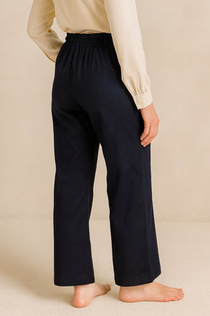 Cotton Linen Long Pants - Blue