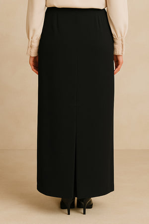 Office Skirt (Skirt Susun Belakang) - Black
