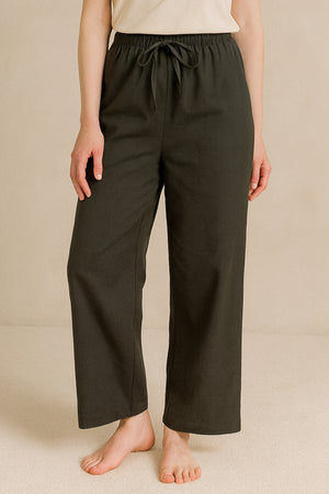 Cotton Linen Long Pants - Grey