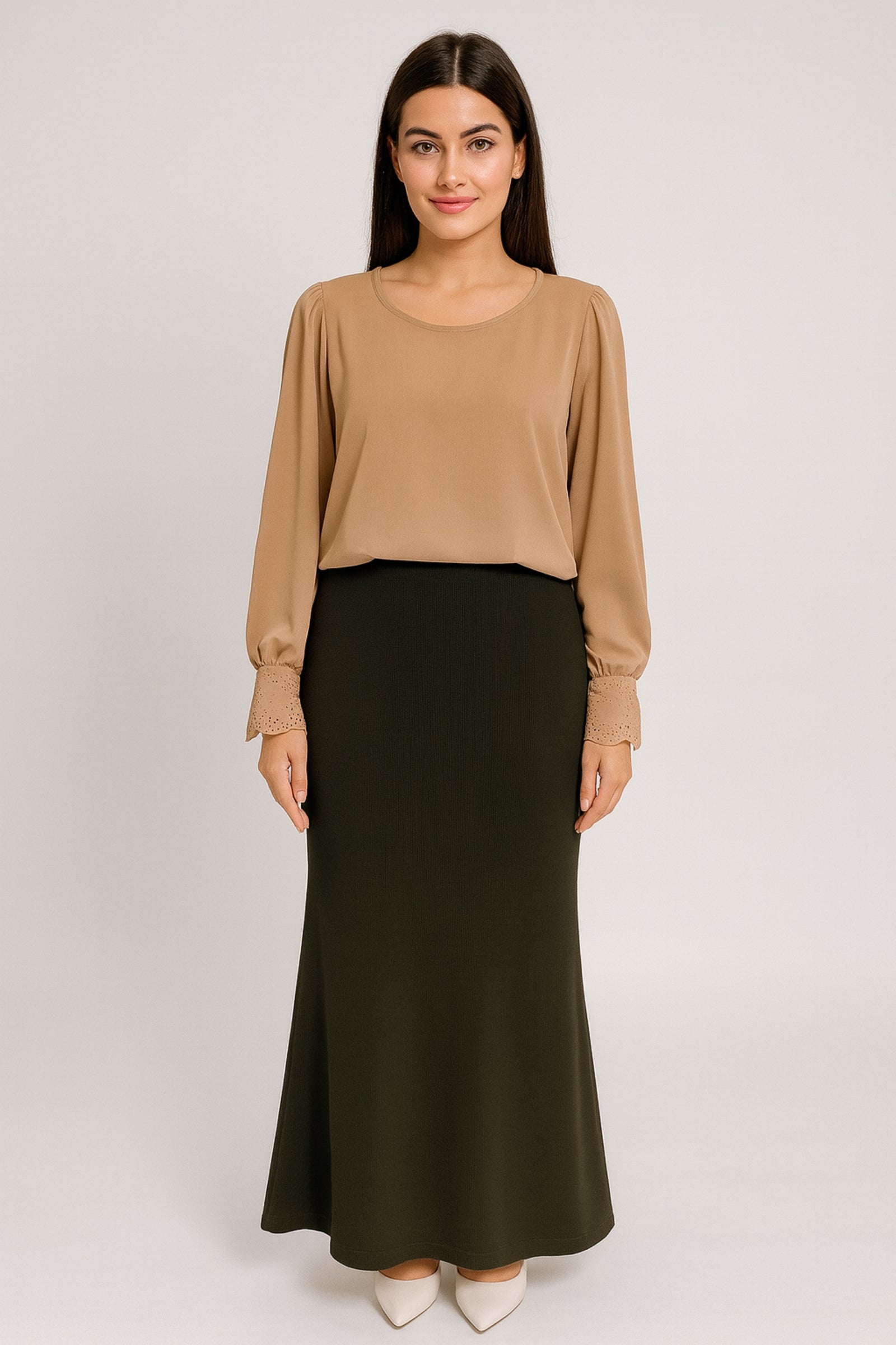 Stretchable Skirt - Brown