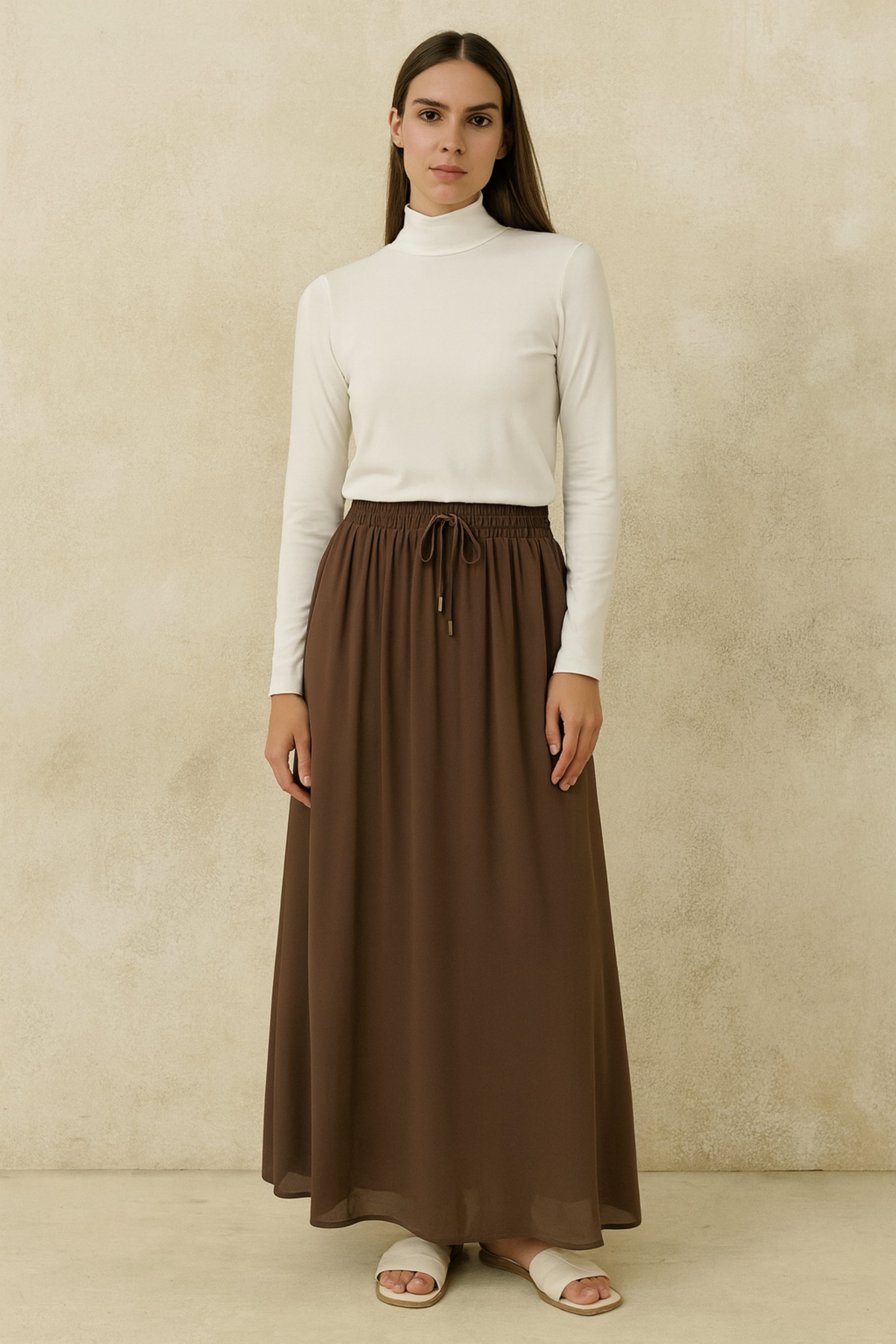 Wonder Chiffon Skirt - Brown