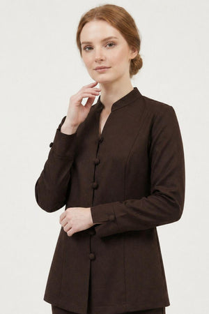 Lux Office Blouse - Dark Brown