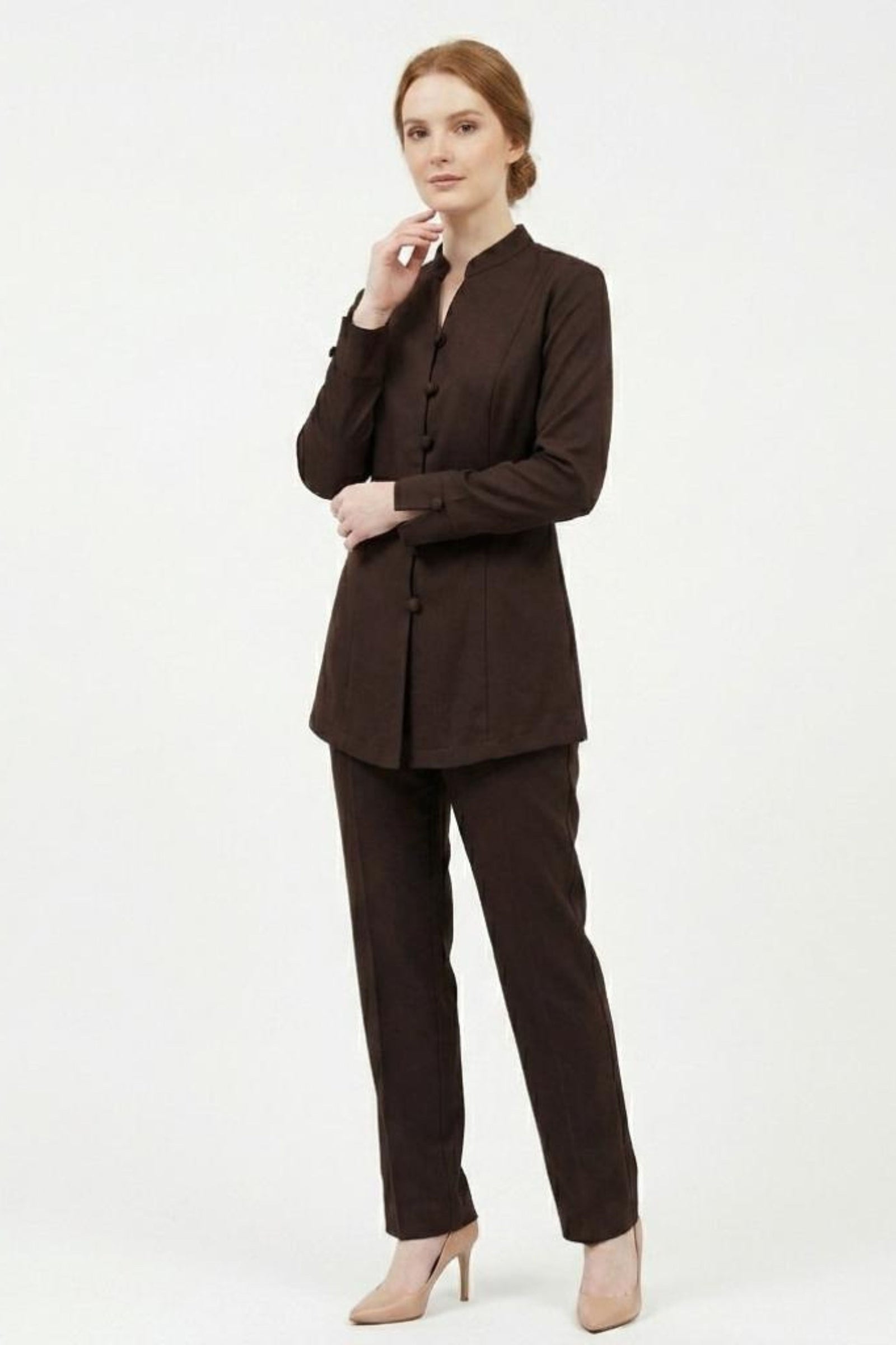 Lux Office Blouse - Dark Brown