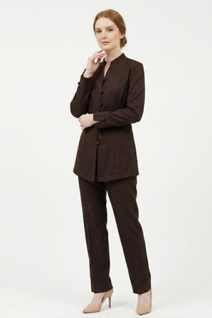 Lux Office Blouse - Dark Brown