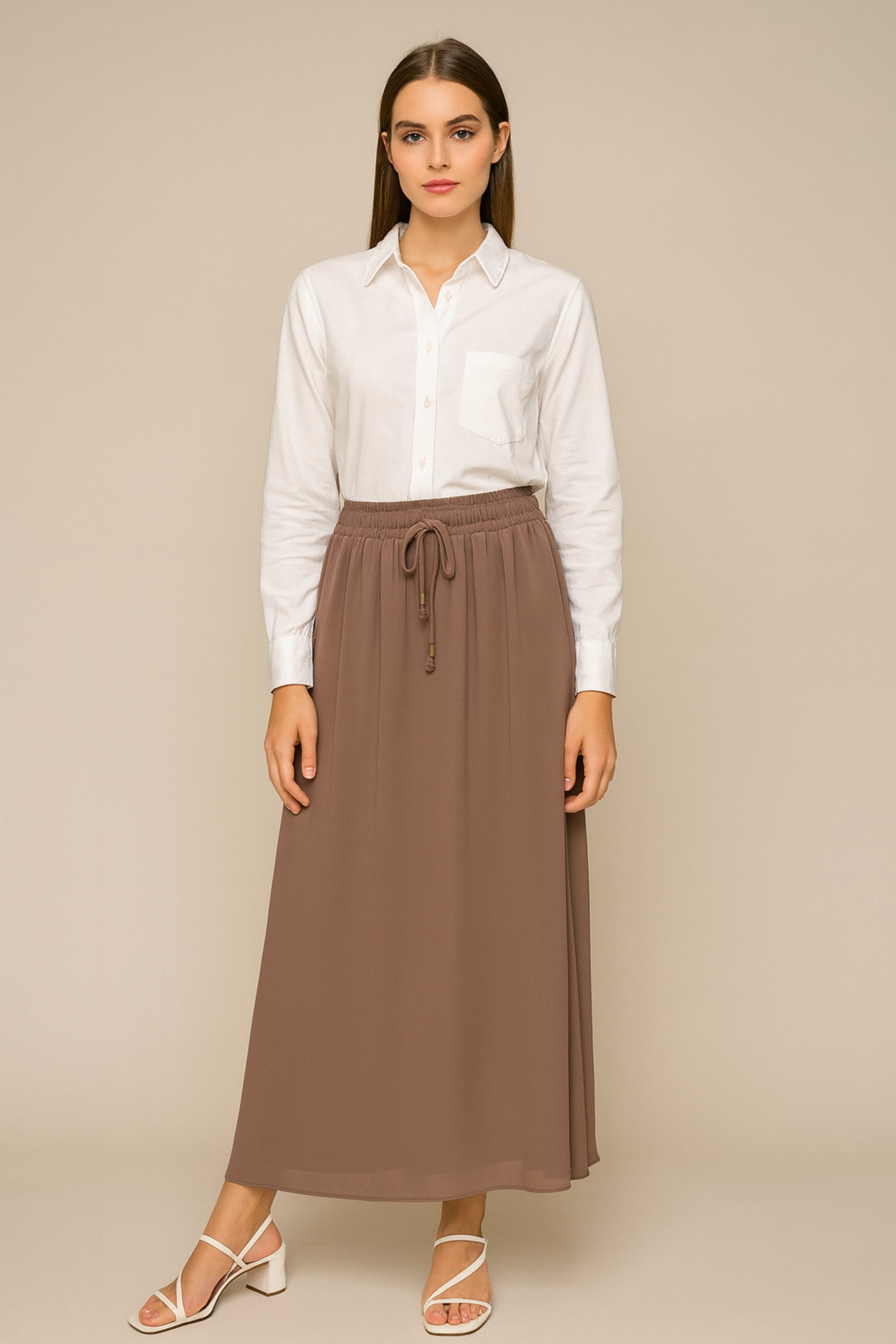 Wonder Chiffon Skirt - Brown