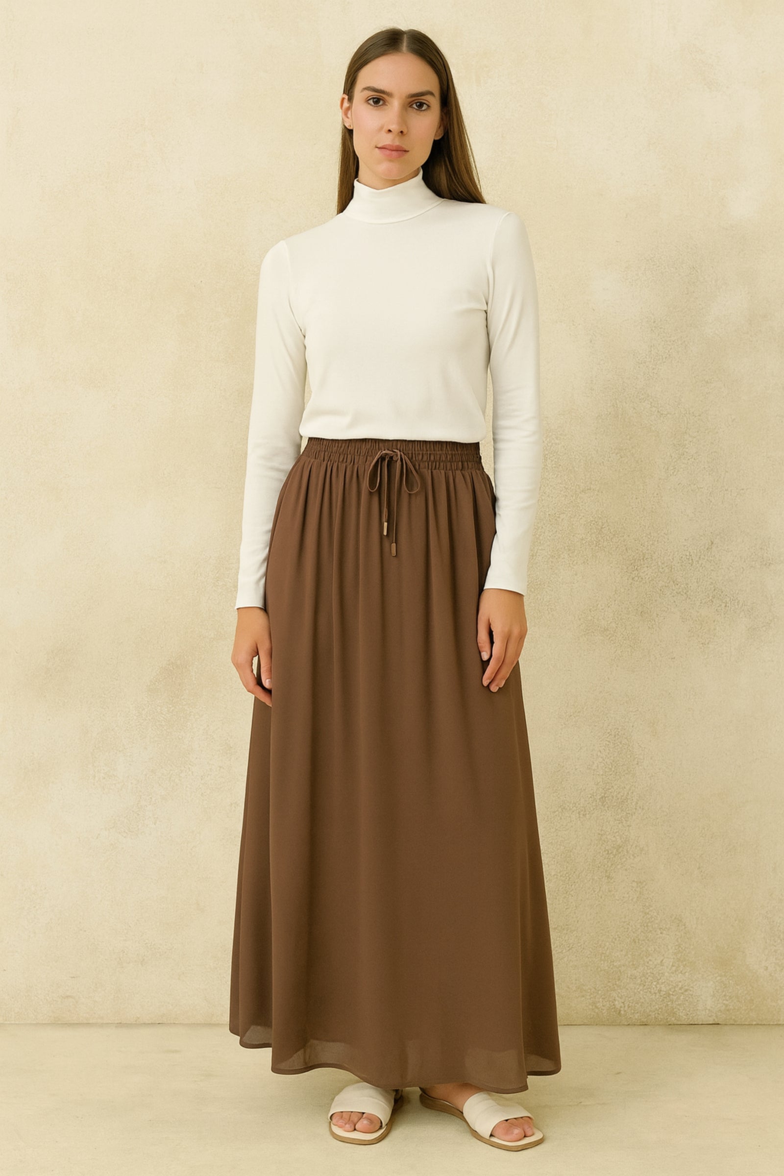 Wonder Chiffon Skirt - Brown