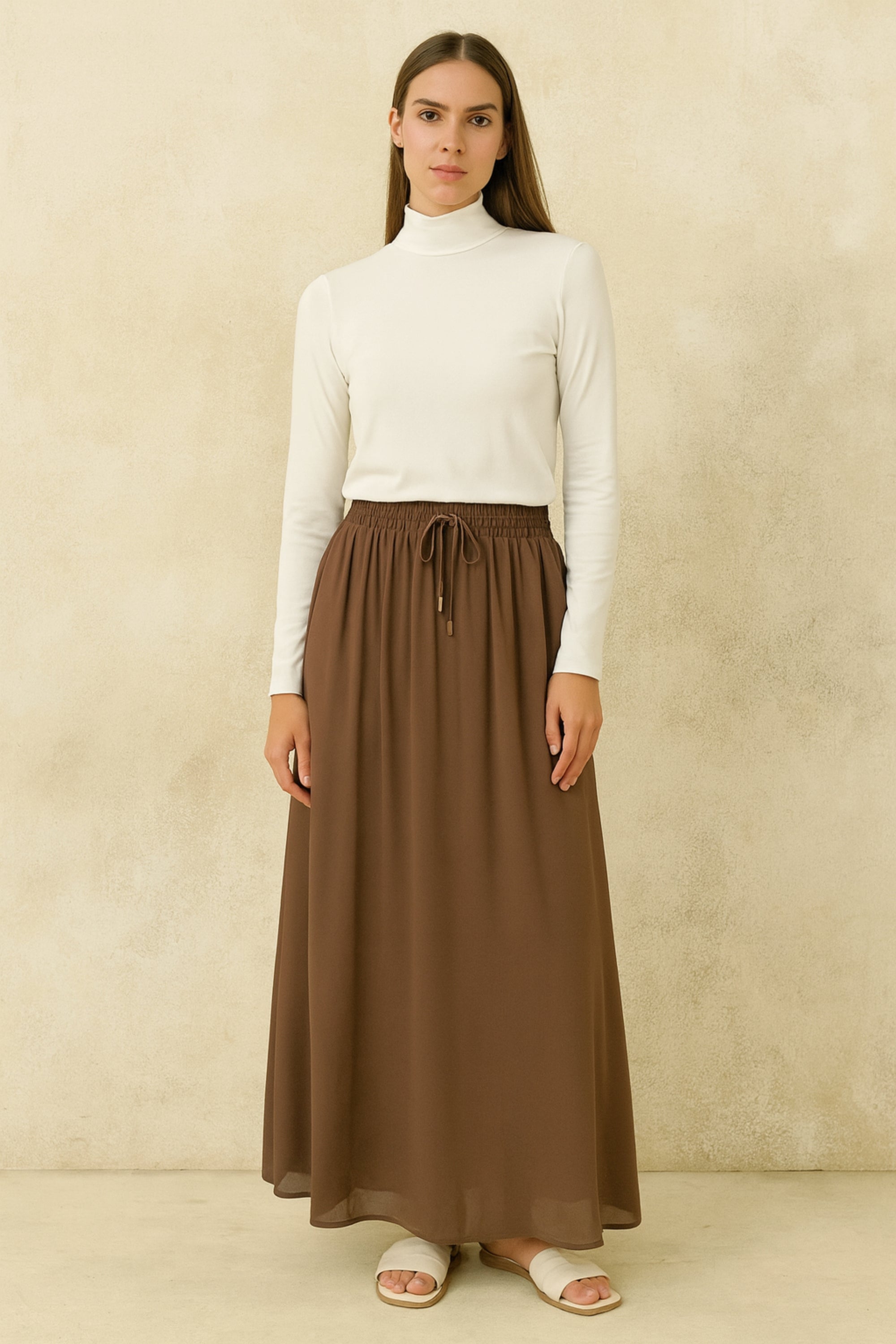 Wonder Chiffon Skirt - Brown