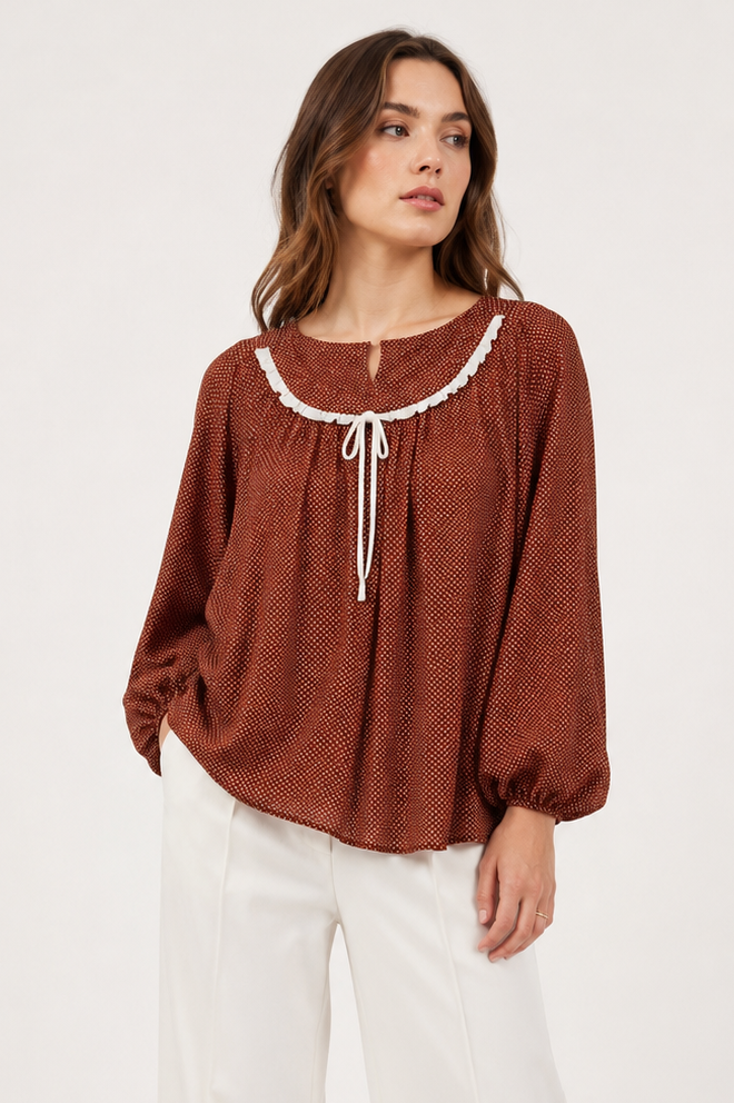 Aichi Polka Dot Maternity Blouse