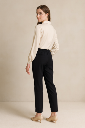 Lana Slim Straight Cut Pant - Black