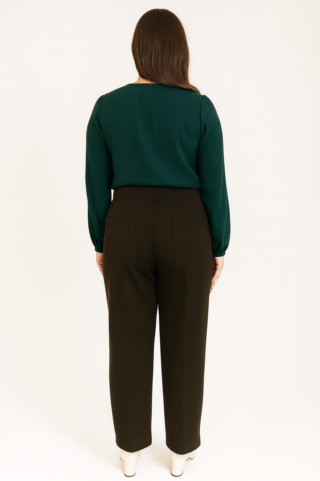Stretchable Office Pants without Zipper - Brown