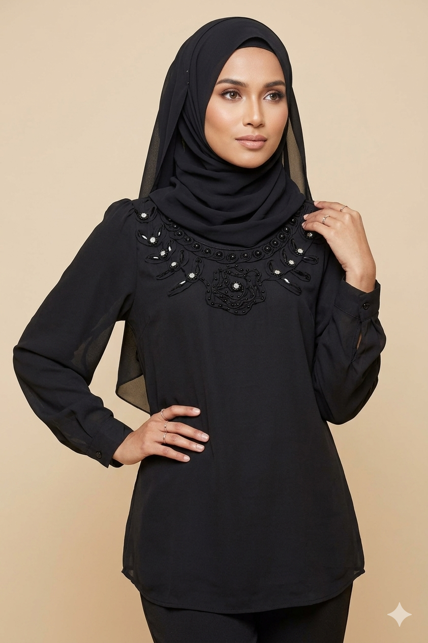 Pearls Neckline Blouse